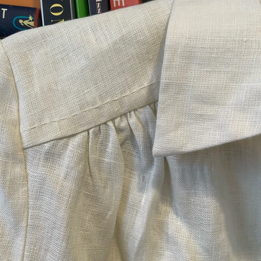 NWOT Pavietra Bishop Sleeve Victorian Linen Blouse - Picture 7 of 11